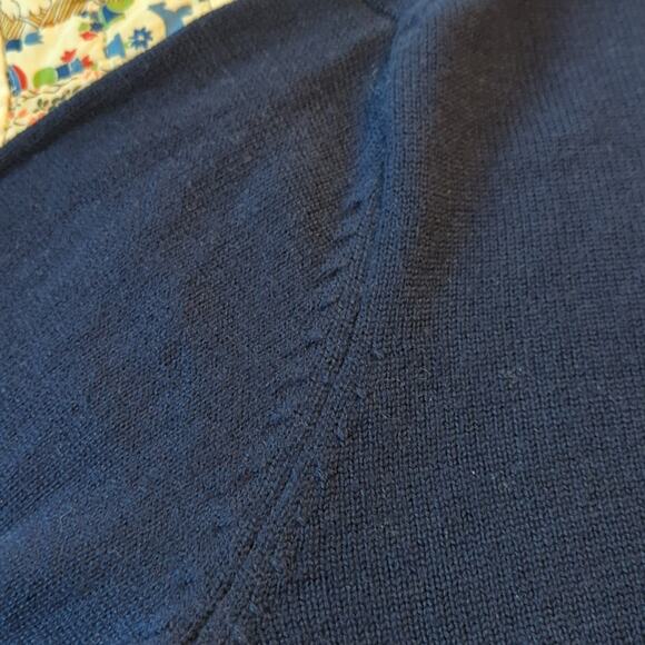 Jeremy Argyle NYC 100% Merino Wool Navy Quarter Zip Stand Collar Men's Size L - Picture 5 of 5